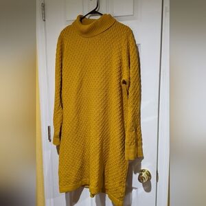 Eloquii 18 20 sweater dress golf yellow mustard